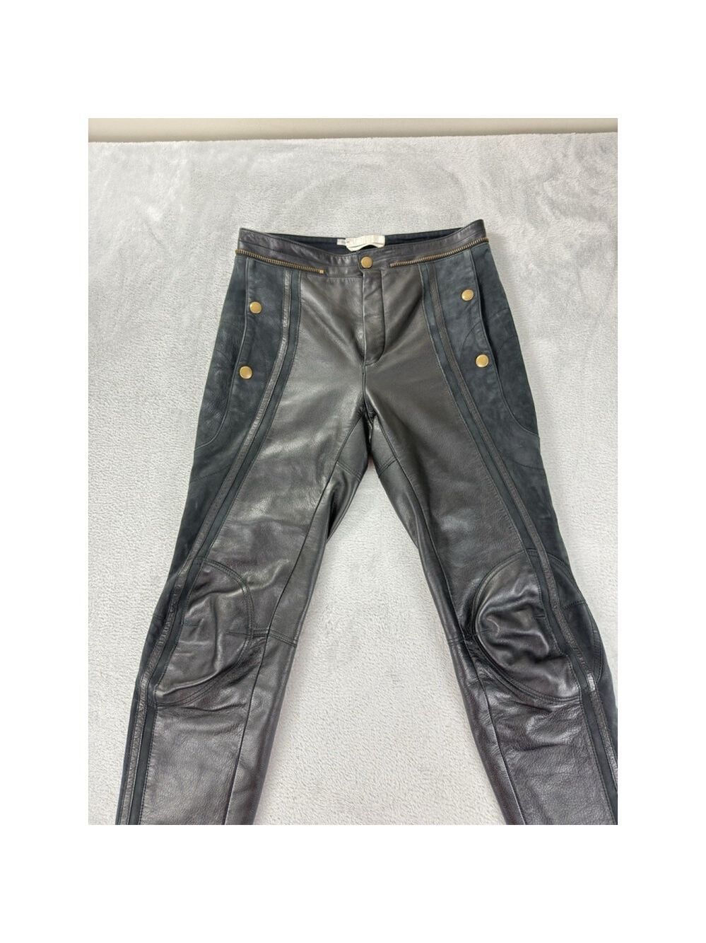 Chloe Women's Size 36 EU 100% Calfskin Leather Rare Designer Ankle Zip Pants - Picture 14 of 16